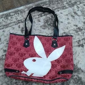 PLAYBOY pink and white traveling tote
